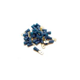 100 COSSES BLEUES PLATES MÂLE PRÉISOLÉES À MANCHON PVC - SECTION CÂBLE : 1,04-2,63 mm²